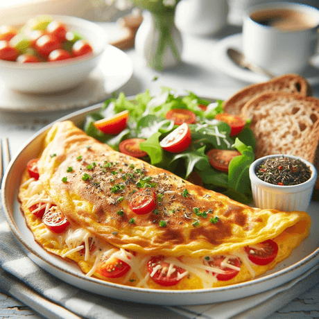 Omelete de Queijo e Tomate